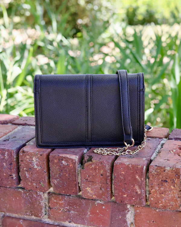 Caroline Hill - Cecilia Circle Logo Handbag "Black"