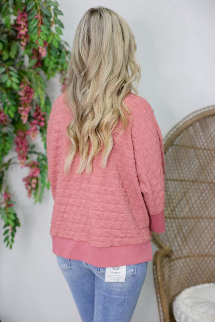 Textured & Terrific Pullover "Mauve"