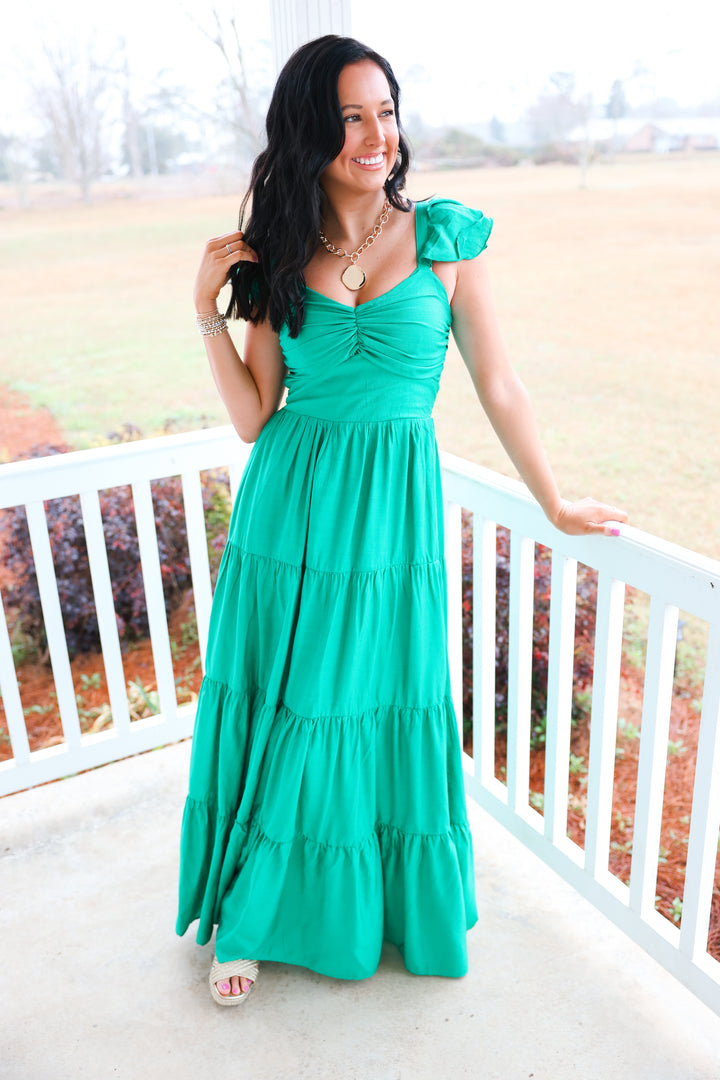 Aviva Tiered Dress "Green"