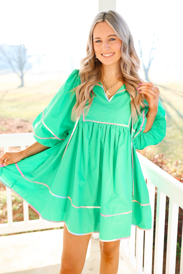 Put It In Color Mini Dress "Green"