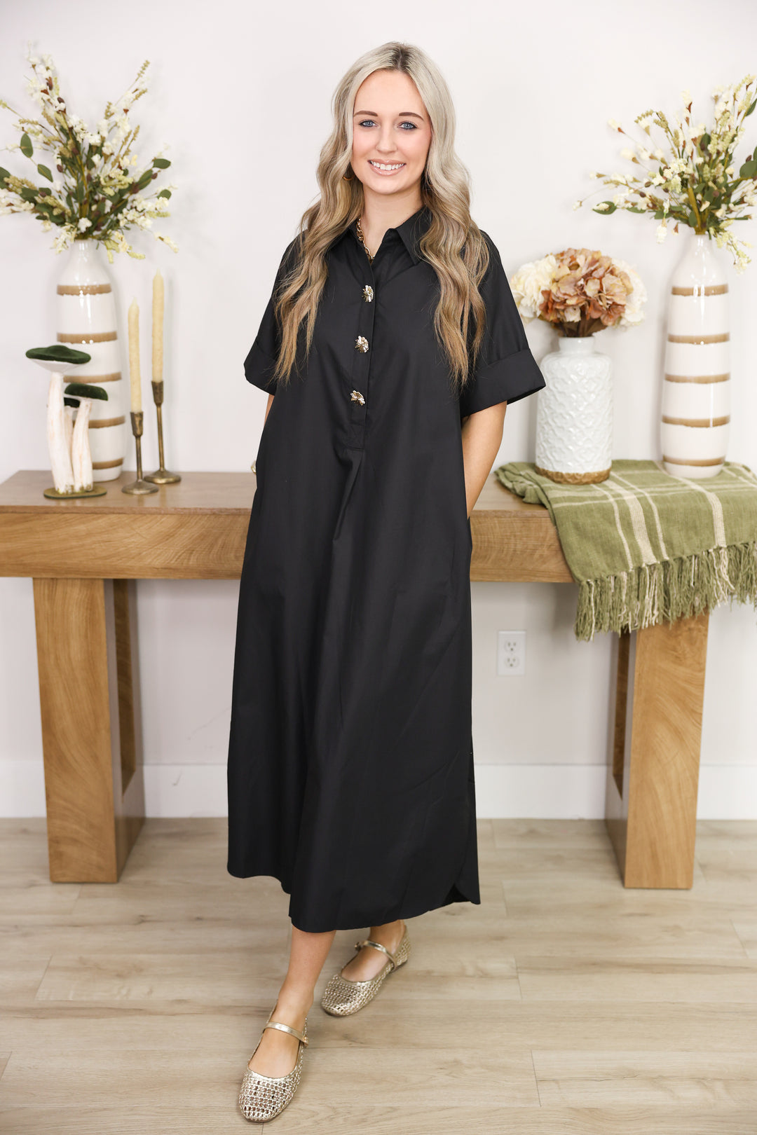 The Staple Midi Dress "Black"