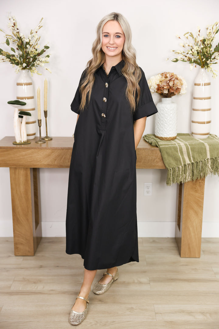The Staple Midi Dress "Black"
