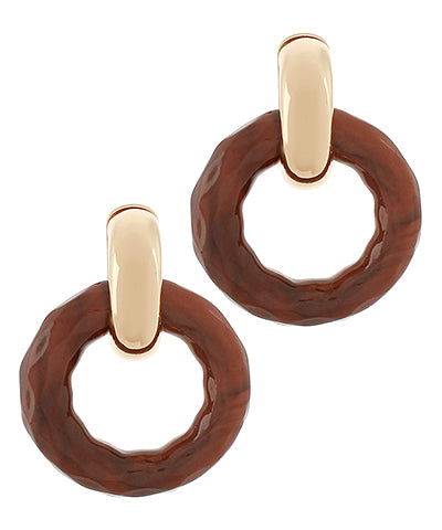Door Knocker Earrings "Brown/Gold"