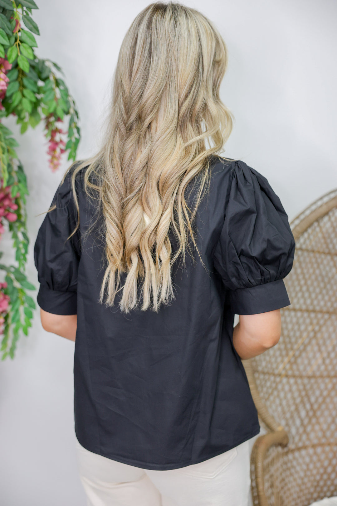 Izzie Stitched Top "Black"