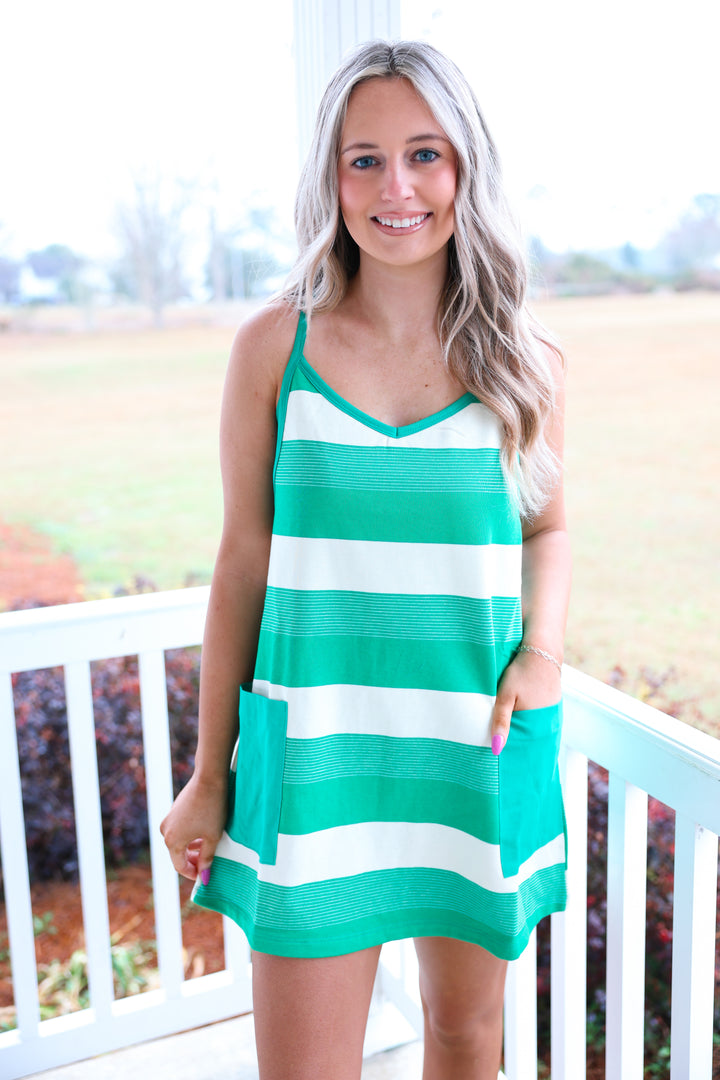 Sporty Stripe Mini Dress