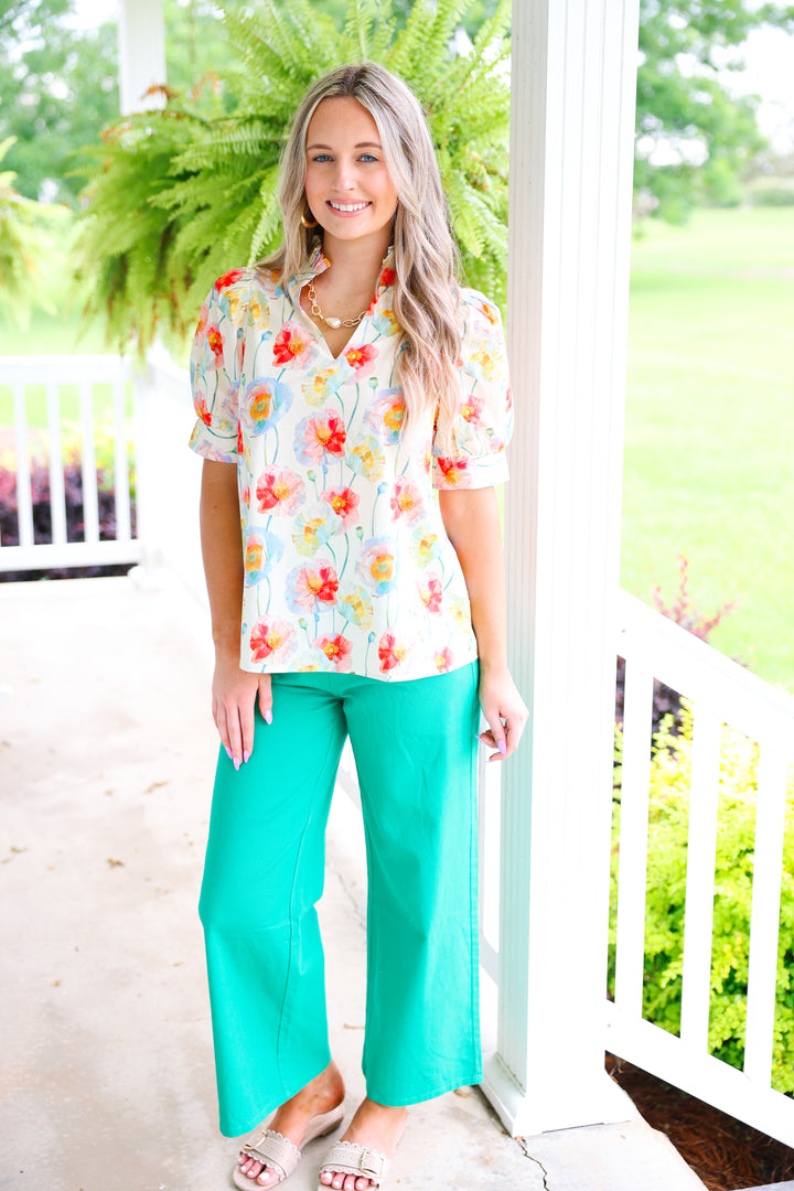 Wildflower Top "Cream Multi"