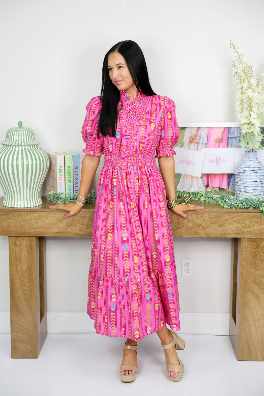 Color Spectrum Midi Dress "Peony Mix"