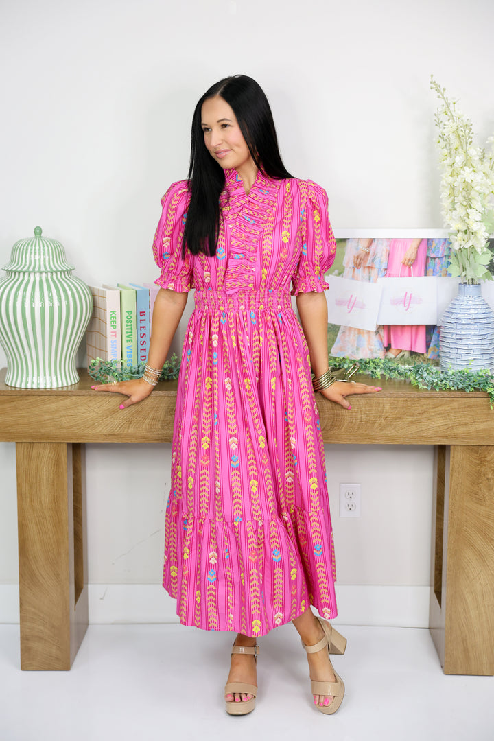 Color Spectrum Midi Dress "Peony Mix"