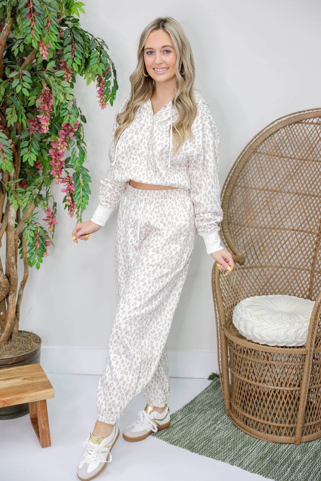 Leopard Fleece Jogger Set