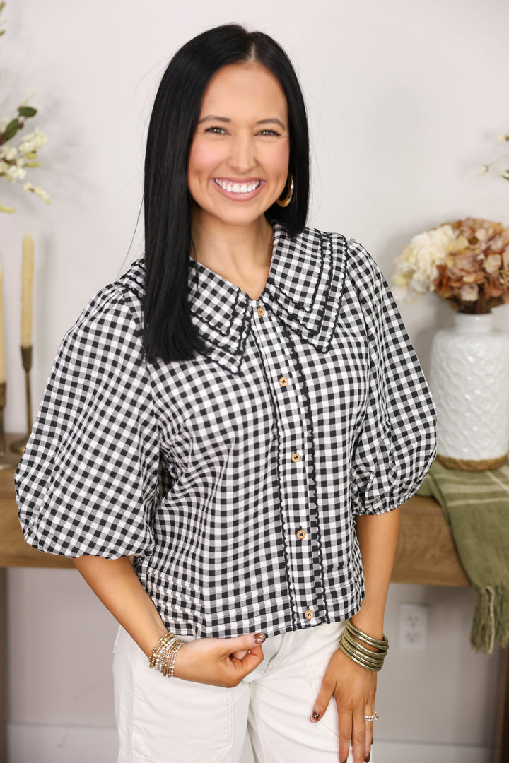 Double Collared Blouse "Black"