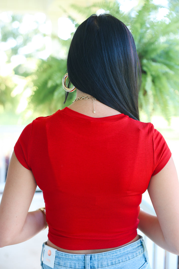 Olivia Basic Top "Red"