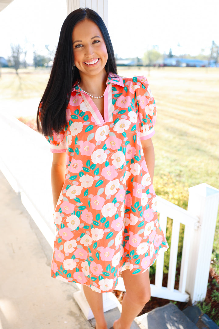 Floral Coral Dress