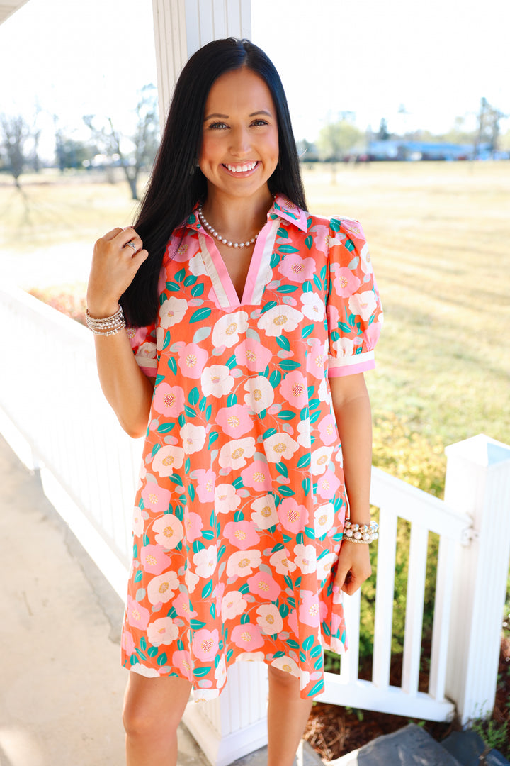 Floral Coral Dress