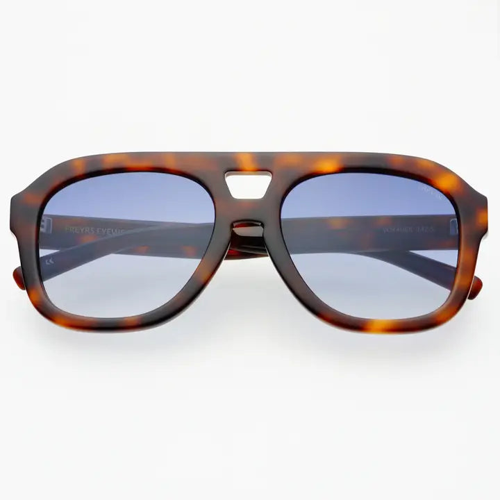 FREYRS - Voyager Acetate Oversized Aviator Sunglasses - Tortoise/Blue