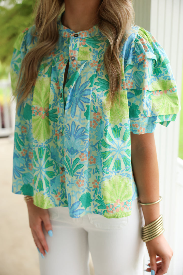 Kaylee Top "Lime Multi"