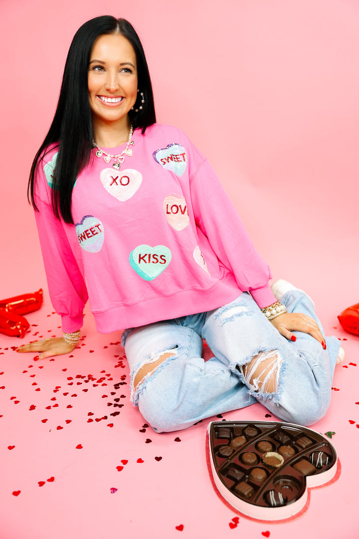 Millie Sweatshirt - Valentines "Candy Hearts"