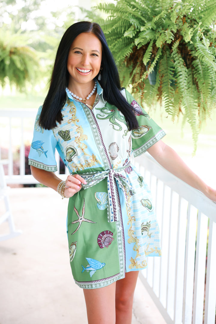 Barbados Belted Shirt Dress