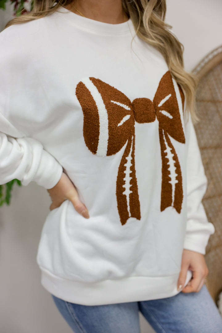 Ribbon Football Patched Top "Ivory"