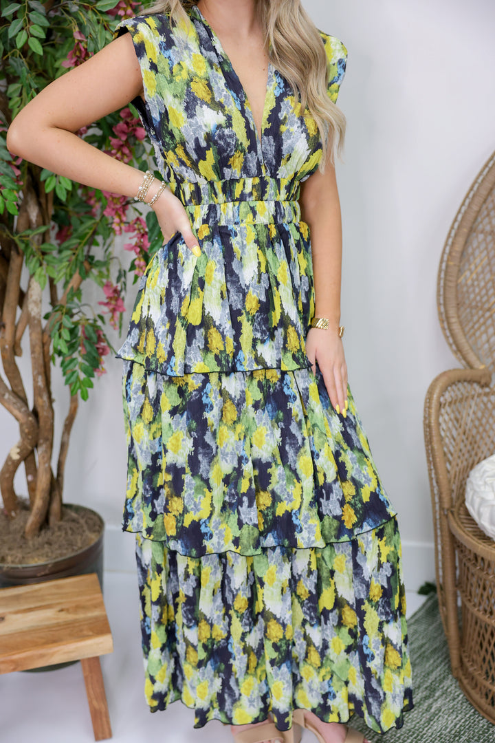 Gala Nights Dress "Navy/Green"