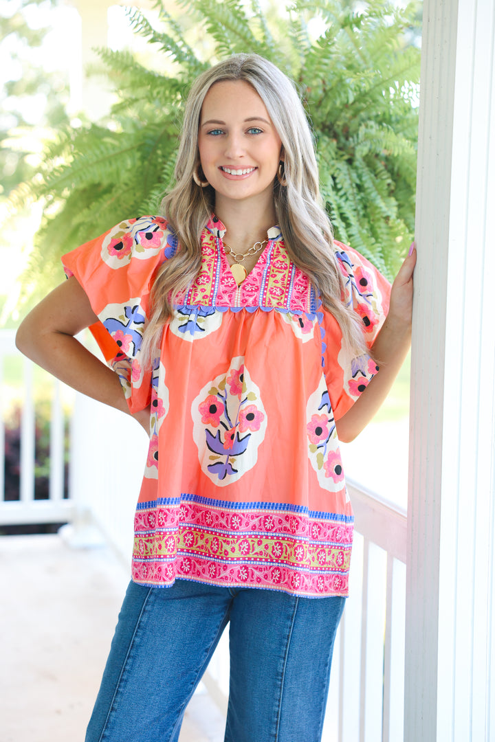 Brighter Days Top "Coral"