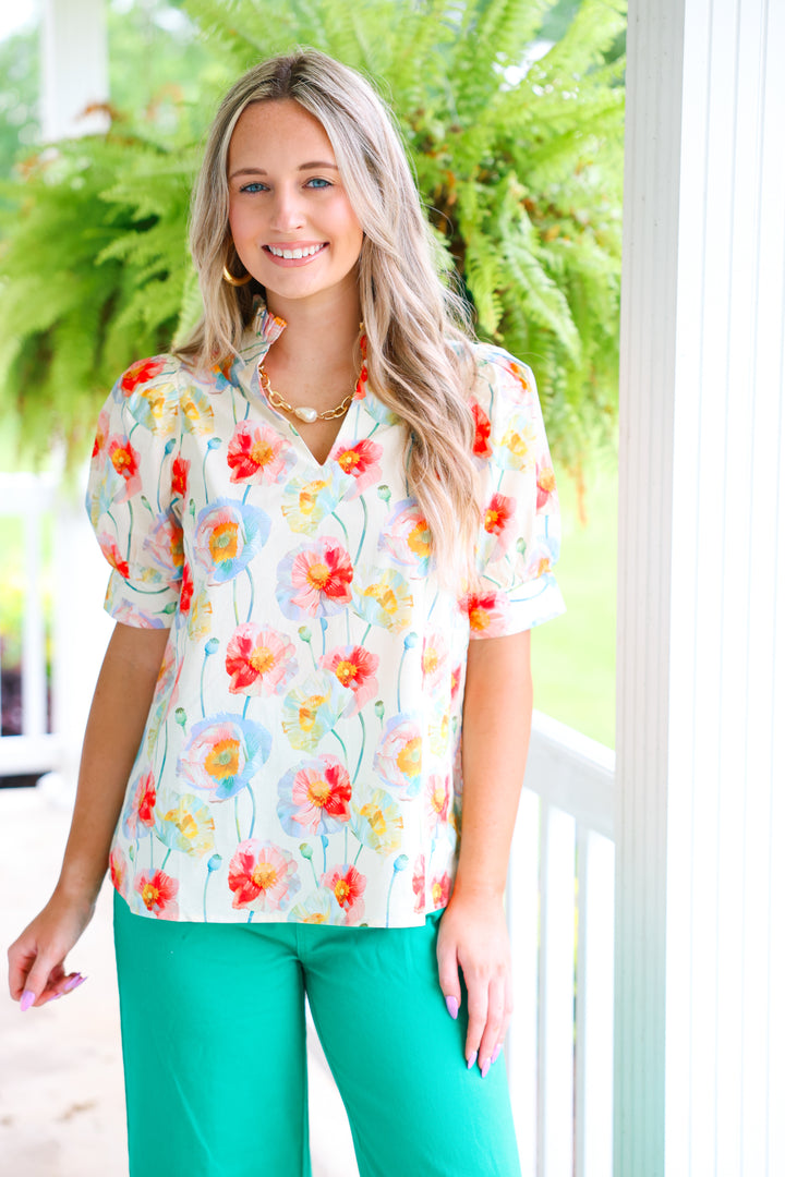 Wildflower Top "Cream Multi"