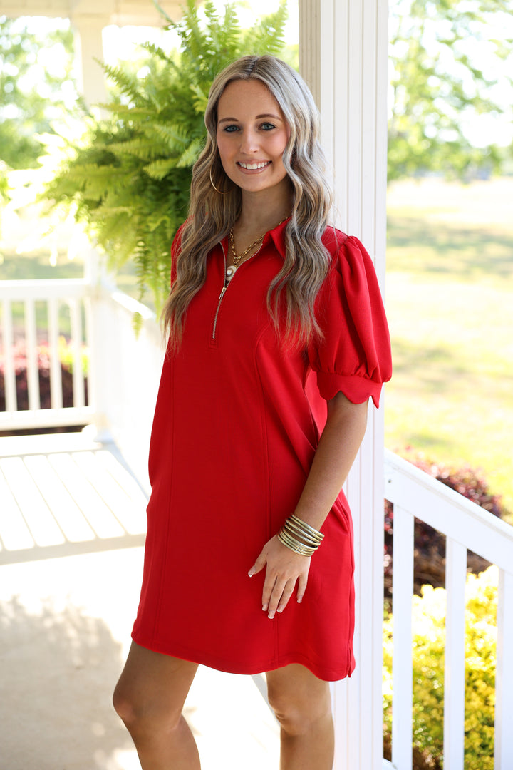 The Palm Breeze Dress "Red"