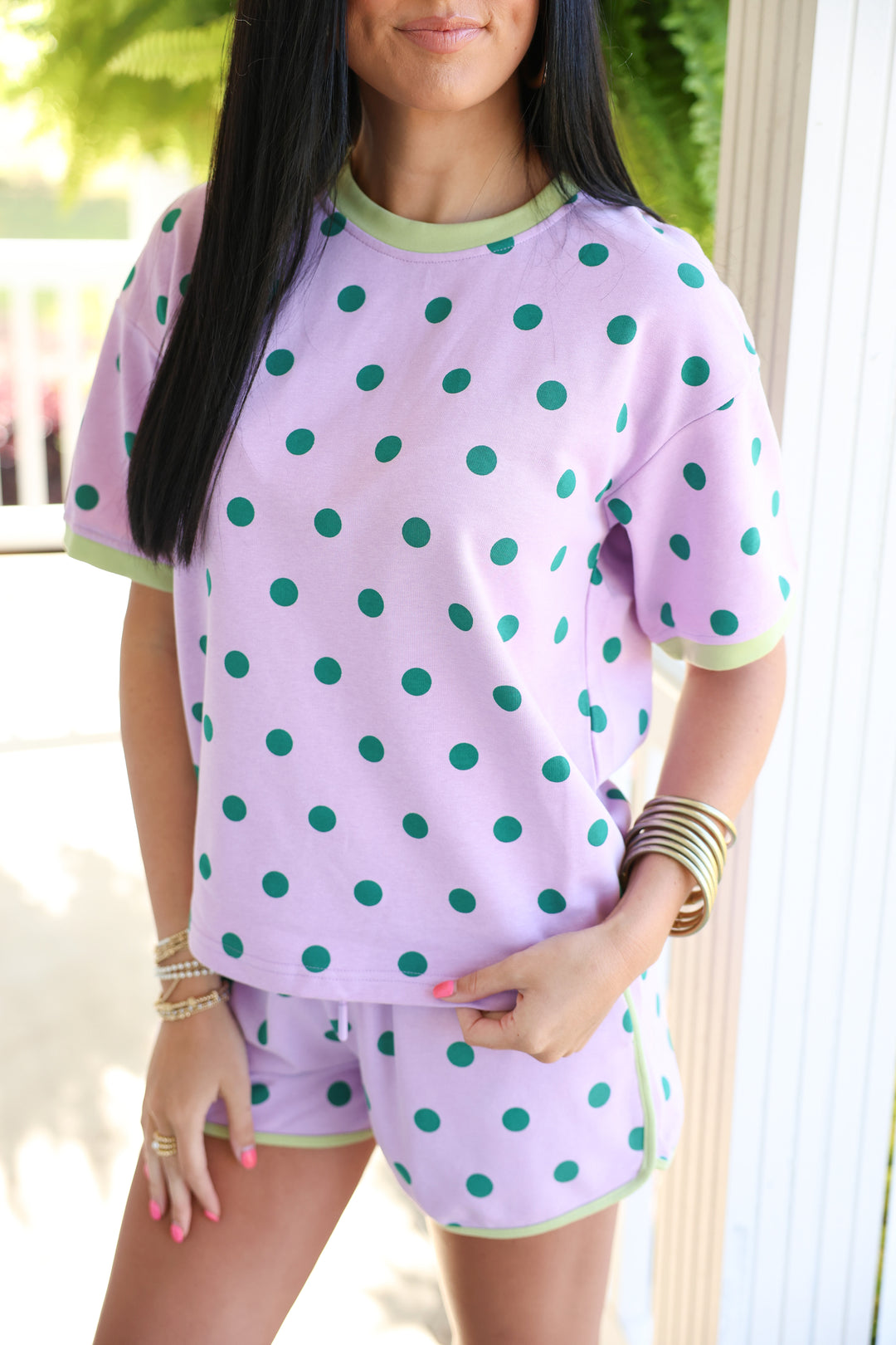 Classic Polka Dot Set "Lavender/Green"