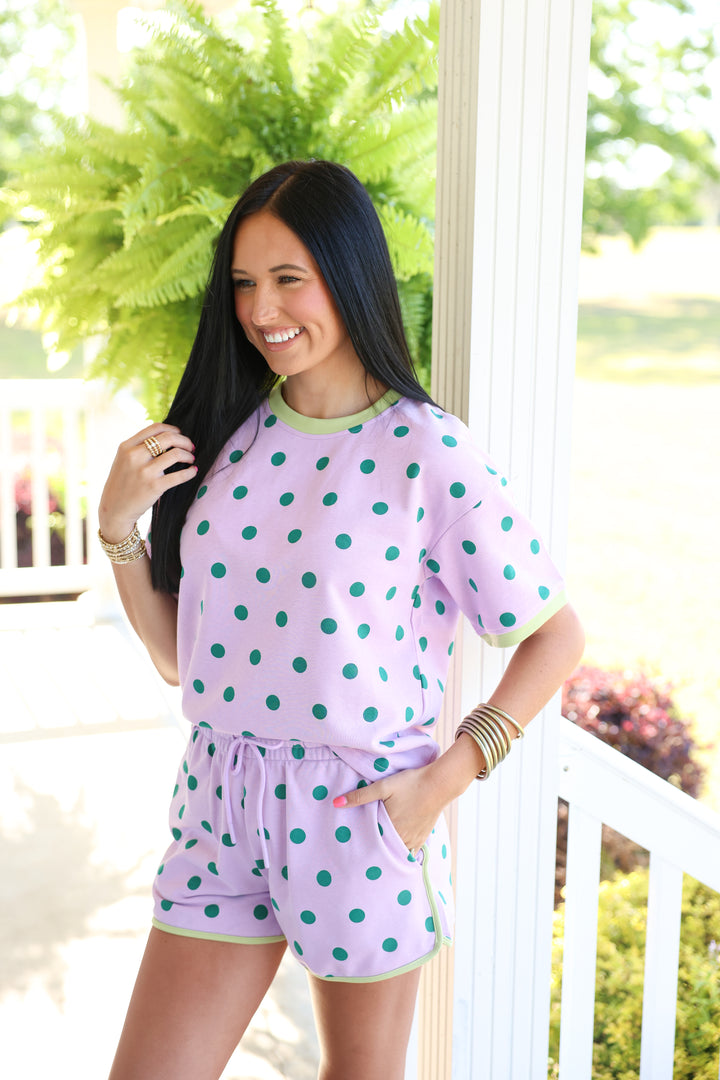 Classic Polka Dot Set "Lavender/Green"
