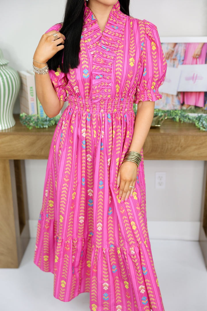 Color Spectrum Midi Dress "Peony Mix"