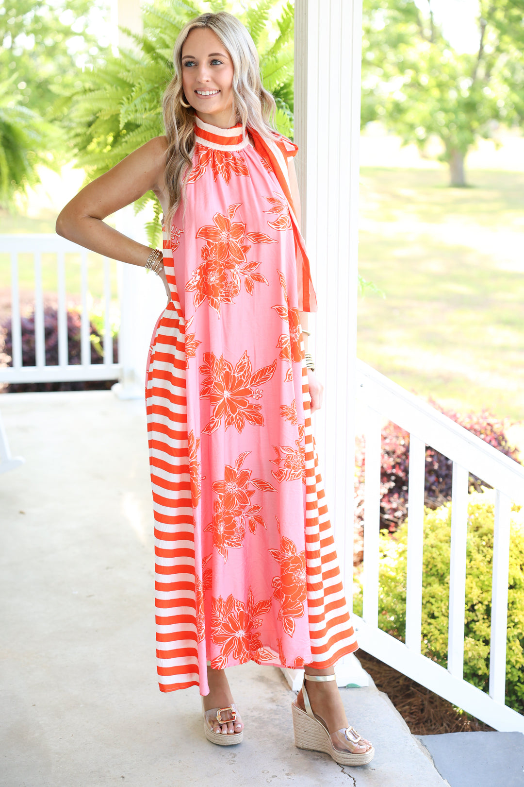 Island Breeze Maxi Dress "Pink"