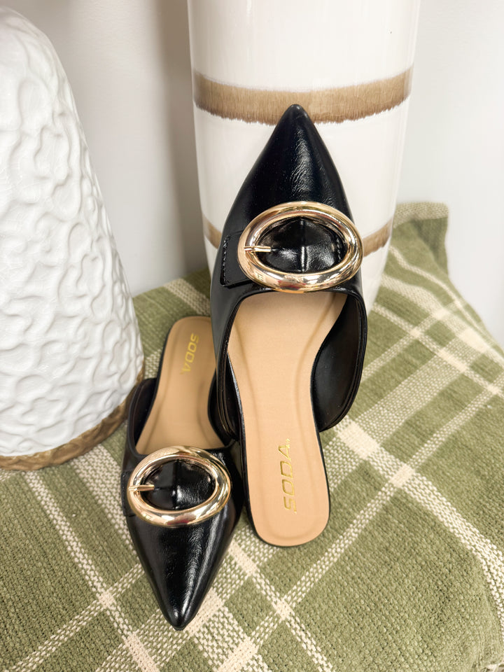 Jamie Pointed Toe Mule "Black"