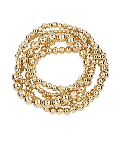5 Metal Ball Bracelet Set "Gold"