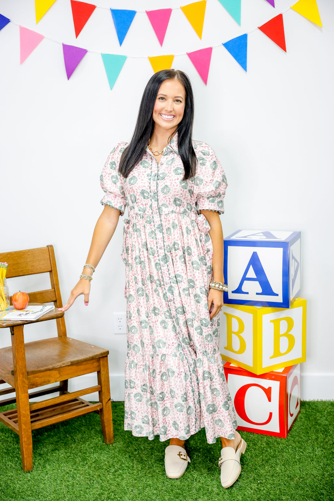 Lily Pad Midi Dress "Artichoke"