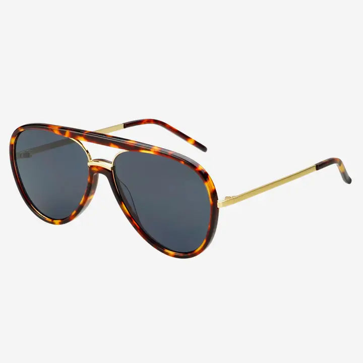 FREYRS - Shay Unisex Aviator Sunglasses - Tortoise/Solid Gray