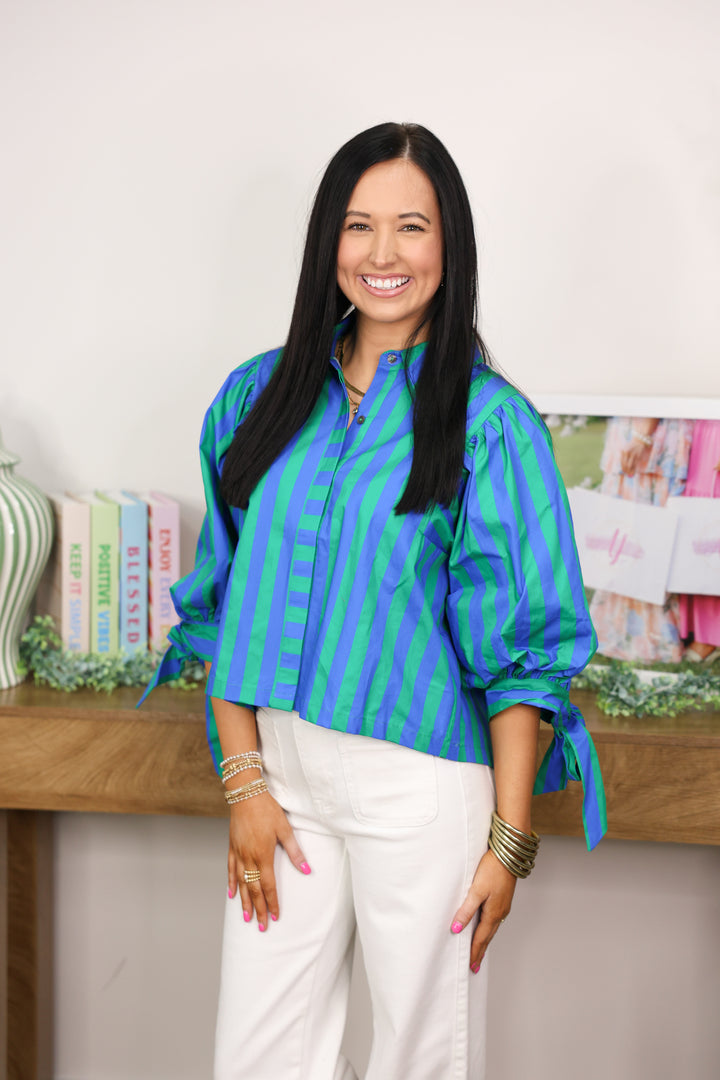 Sunny Side Stripe Top "Green"