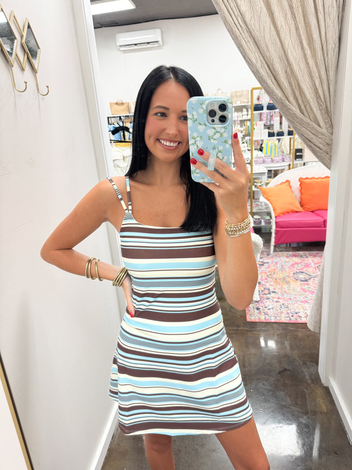Athletic Dress "Blue/Brown"