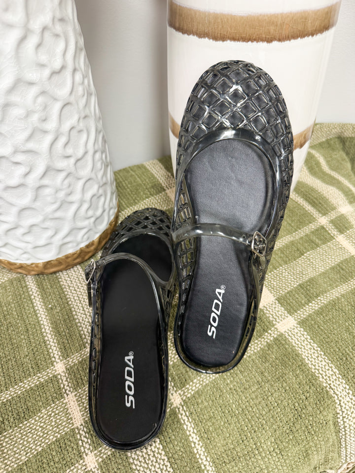 Soda - Slip On Jelly Flat "Black"