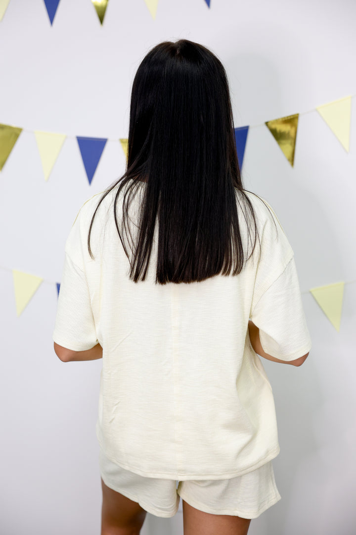 Amaya Textured Knit Set "Cream"