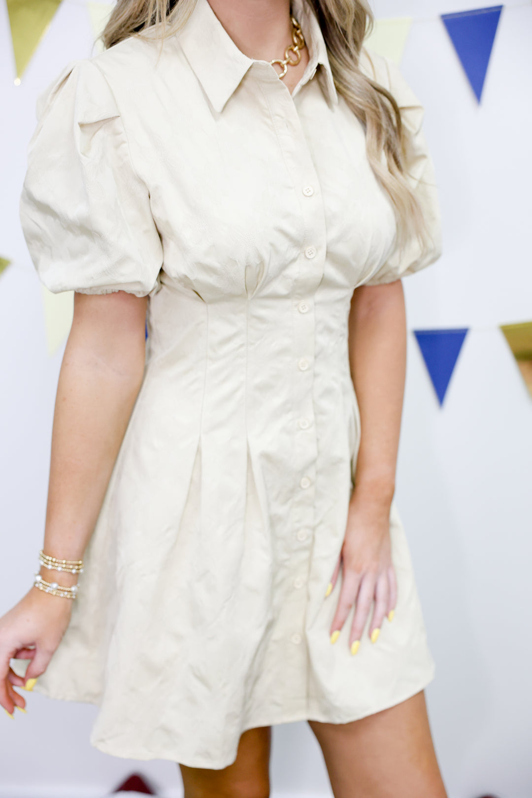 Daisy Whimsy Dress "Beige"