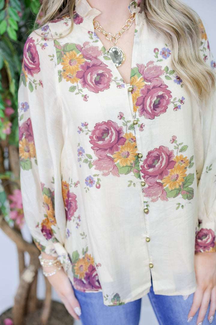 Warm Petal Whisper Top "Ecru"