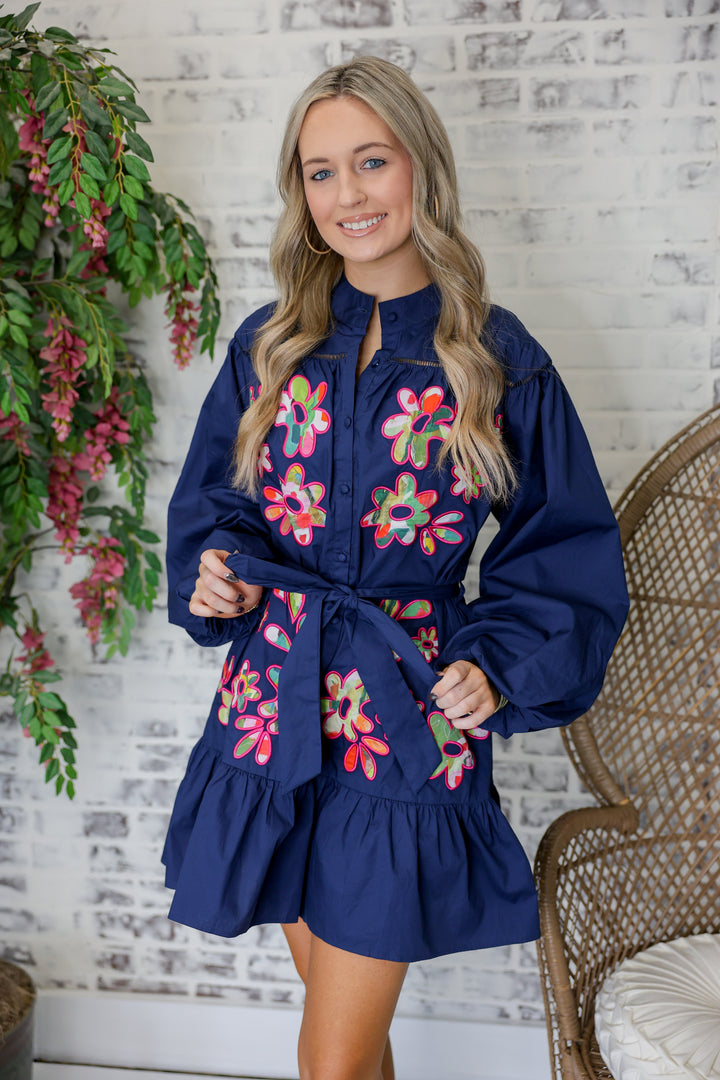 Floral Galore Dress "Navy"