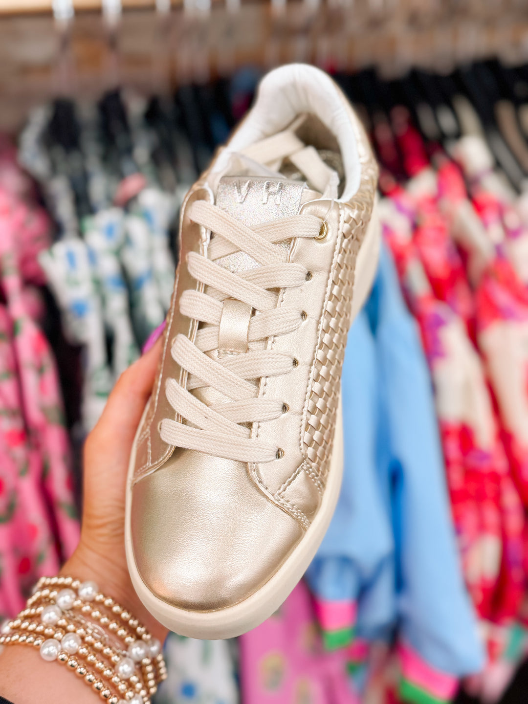 Vintage Havana - Luna Gold Woven Sneakers