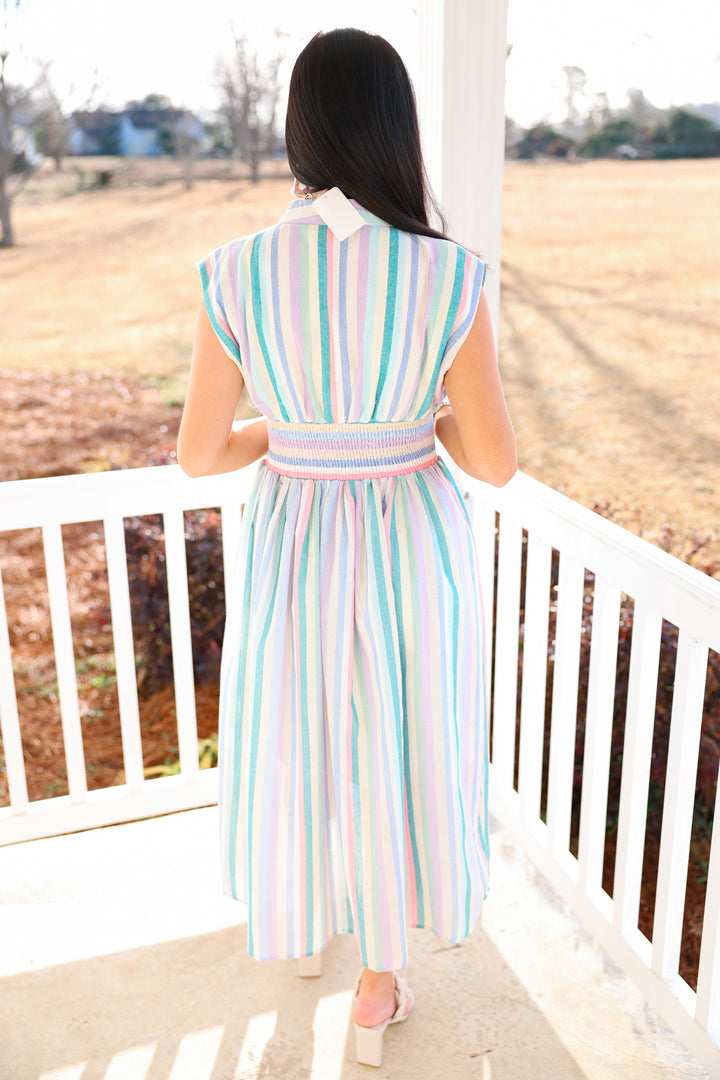 Gracious Zipper Dress "Pastel Multi"