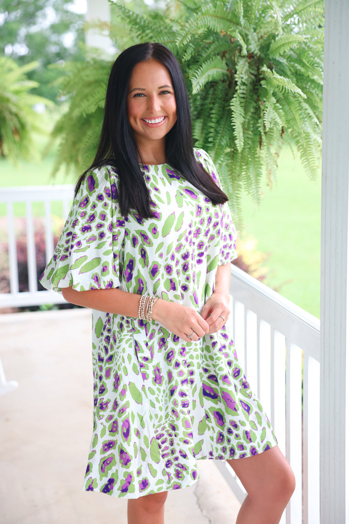Wild Orchid Dress “Green/Purple"