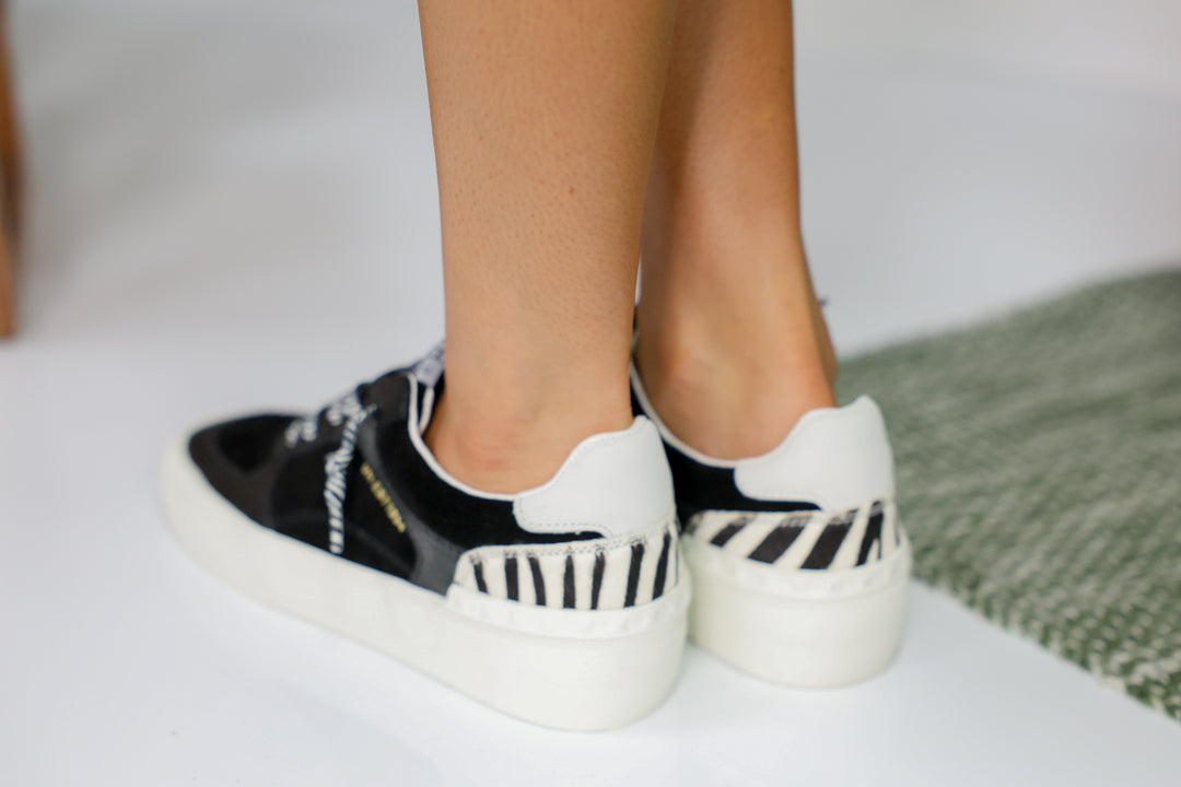 Vintage Havana - Zebra Pop Black Mid Top Sneakers