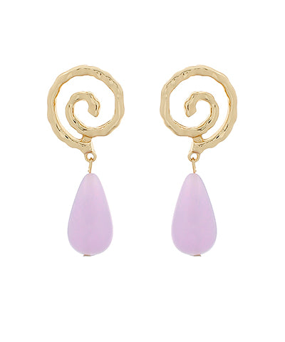 Twirl & Teardrop Earrings "Purple/Gold"