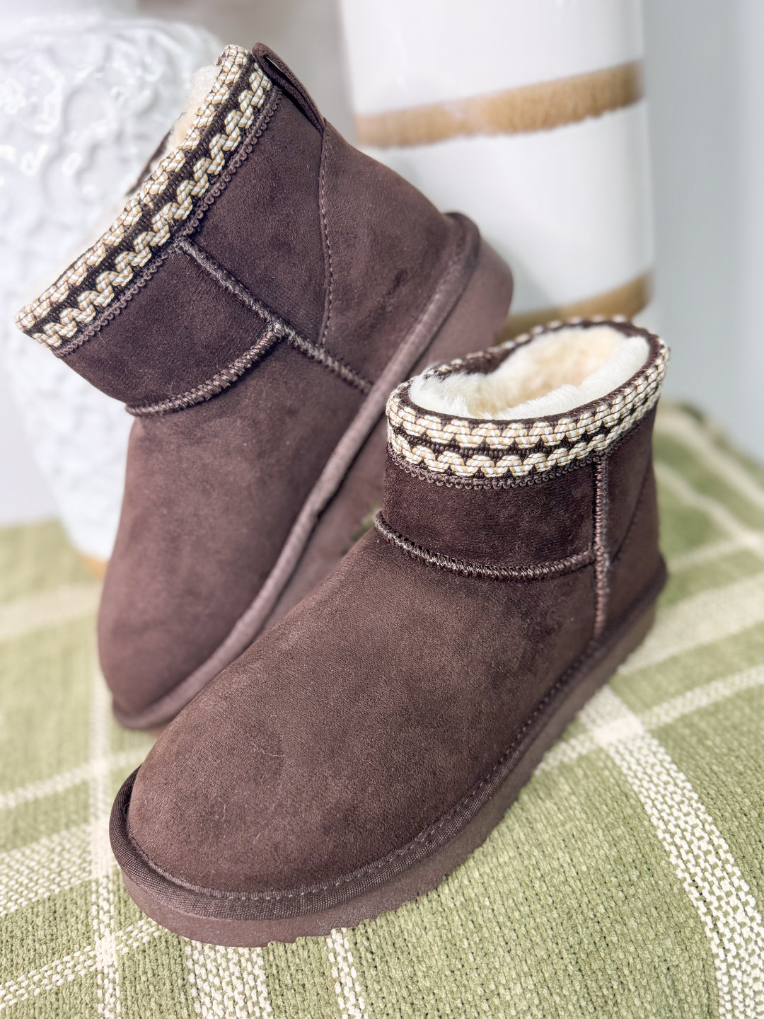Soda - May Short Platform Bootie "Brown Suede"