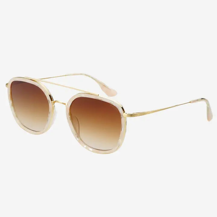 FREYRS - Weston Acetate Round Unisex Sunglasses - Light Pink/Brown