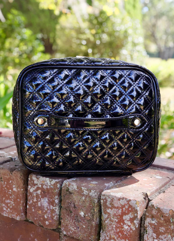 Caroline Hill - Hampton Train Case "Black Patent SQ"