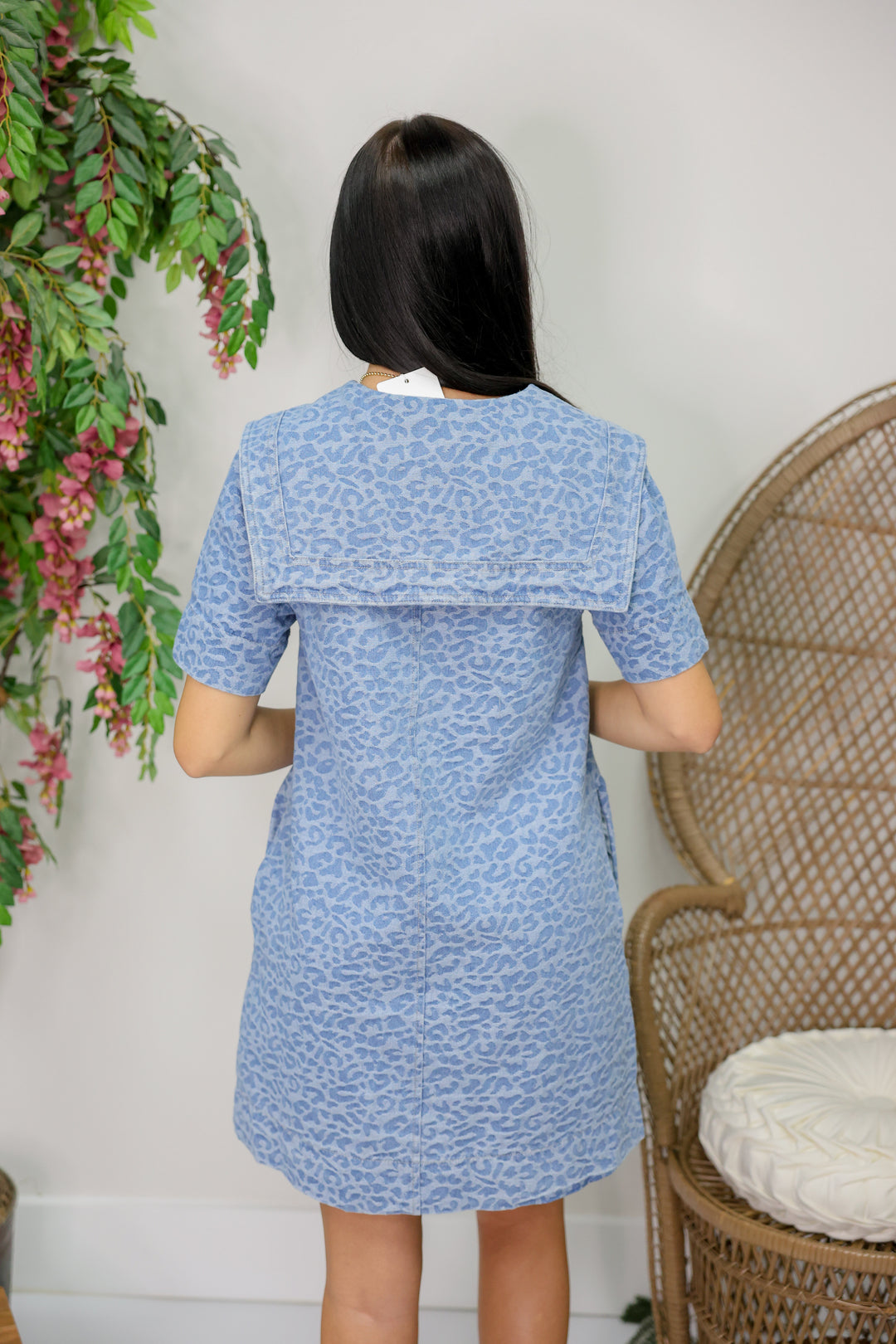 Leopard Denim Mini Dress – Allie Lynn's Boutique